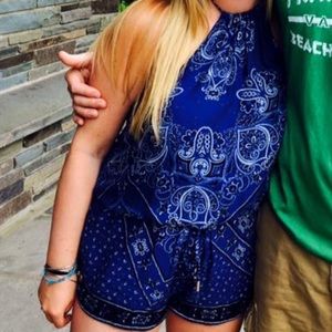 Olivaceous halter romper